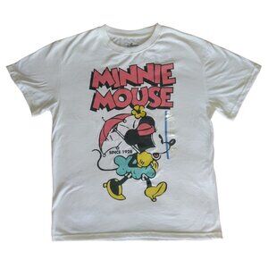 Disney Minnie Mouse, Women's Short Sleeve Pullover, Light Yellow Color, Size L,